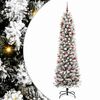 vidaXL Umestno božično drevo Bela 210 cm PVC, kovina in plastika