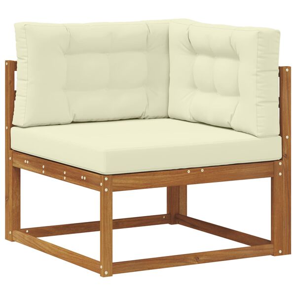 vidaXL Zunanja garnitura za sedenje z blazino 4 pcs Naravna in smetana