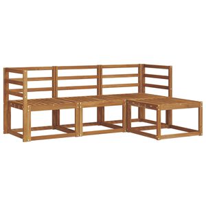 vidaXL Zunanja garnitura za sedenje 4 pcs Naravna