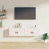 vidaXL Stenska omarica 2 kosa bela 60x30x30 cm trdna borovina