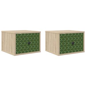 vidaXL Stenska nočna omarica GELEEN 2 kos Sonoma hrast 36 x 33 x 25 cm