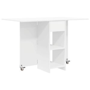 vidaXL Jedilna miza 115 x 70 x 75 cm Inženirski les Bela Pravokotna