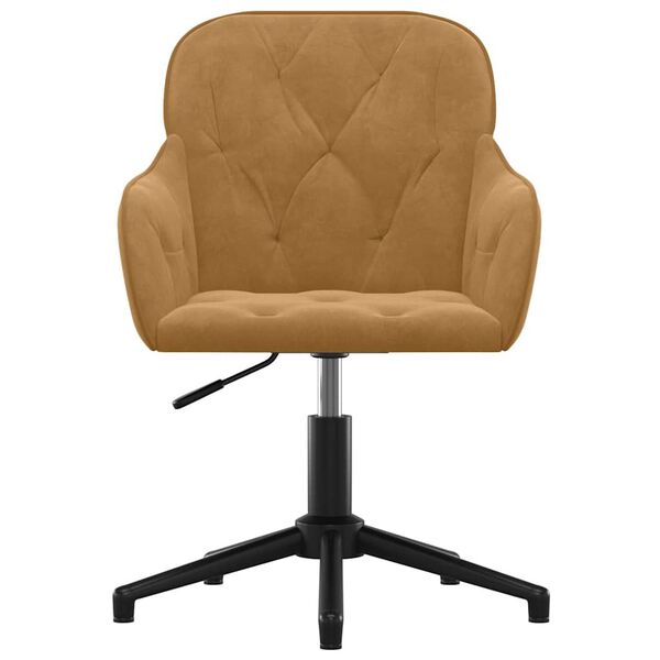 vidaXL Vrtljiv pisarni&scaron;ki stol rjav žamet