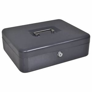 vidaXL Denarna &scaron;katla s ključavnico Temno siva 30 x 24 x 9 cm Jeklo