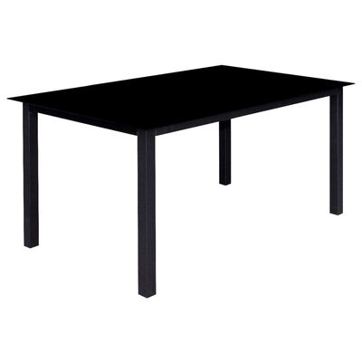 vidaXL Zunanja jedilna garnitura z zložljivimi stoli 7-delna alu črna