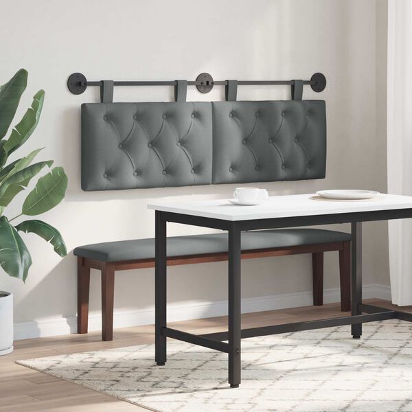 vidaXL Visoki naslon za glavo Temno siva 150 x 55 x 7 cm blago