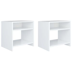 vidaXL Nočne omarice 2 kosa bele 40x30x40 cm iverna plo&scaron;ča