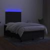 vidaXL Box spring postelja z vzmetnico LED črna 120x200 cm blago