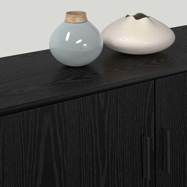 vidaXL Set stenskih televizijskih kabinetov 3 pcs Črna Orehovina