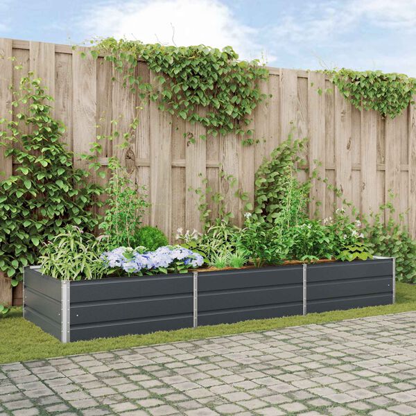 vidaXL Cvetlično korito Antracit 195 x 100 x 45 cm Cinkana jeklena