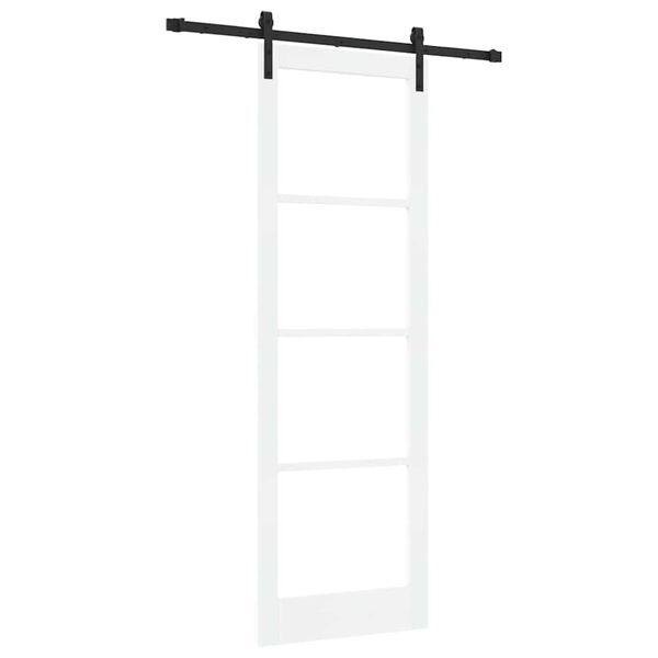 vidaXL Drsna vrata ORKDAL Bela 78 x 232 cm Trden borov les in steklo