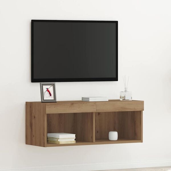vidaXL Komplet TV omaric artisan hrast 80 x 30 x 30 cm Konstruiran les