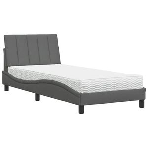 vidaXL Postelja z vzmetnico Hanko temno siva 80x200 cm blago