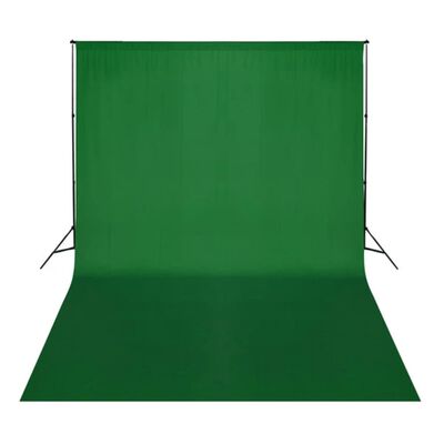 vidaXL Ozadje iz bombaža zeleno 500 x 300 cm Chroma Key