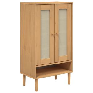 vidaXL Omarica za čevlje SENJA videz ratana rjava 59,5x35x107 cm les