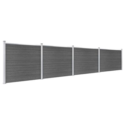 vidaXL Komplet ograjnih panelov WPC 699x146 cm črn