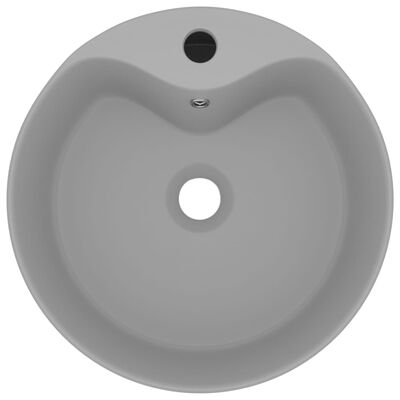 vidaXL Razkošen umivalnik mat svetlo siv 36x13 cm keramičen