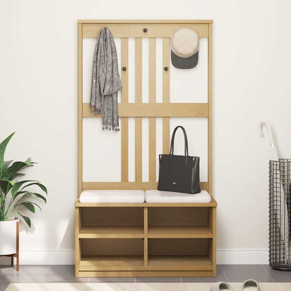 vidaXL Drevo za dvorano "SANDNES" 87x40x159,5 cm masivni les bora