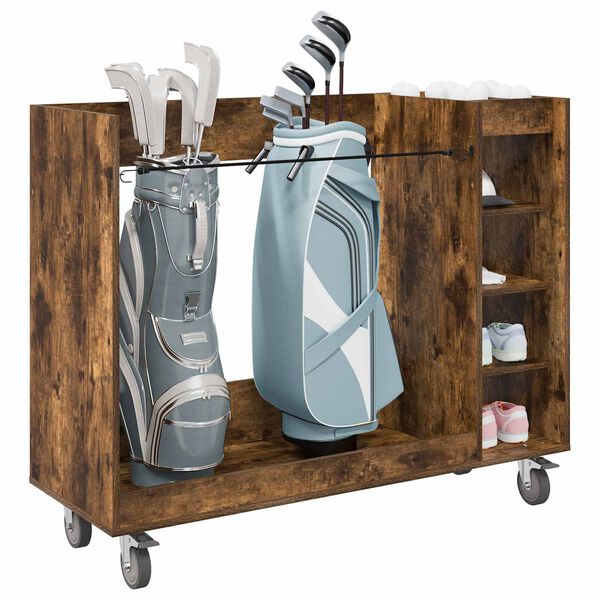 vidaXL Golf omara s kolesom Enobarvno Dimljeni oreh 120 x 45 x 98 cm