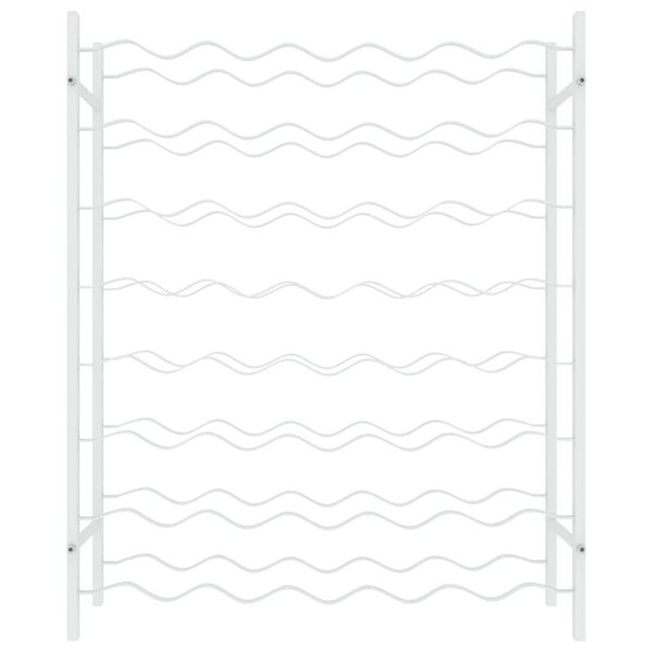 vidaXL Stojalo za vino za 48 steklenic bela kovina