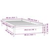vidaXL LED posteljni okvir črn 90x190 cm trden les