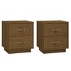 &nbsp;vidaXL Nočna omarica 2 kosa medeno rjava 40x34x45 cm trdna borovina