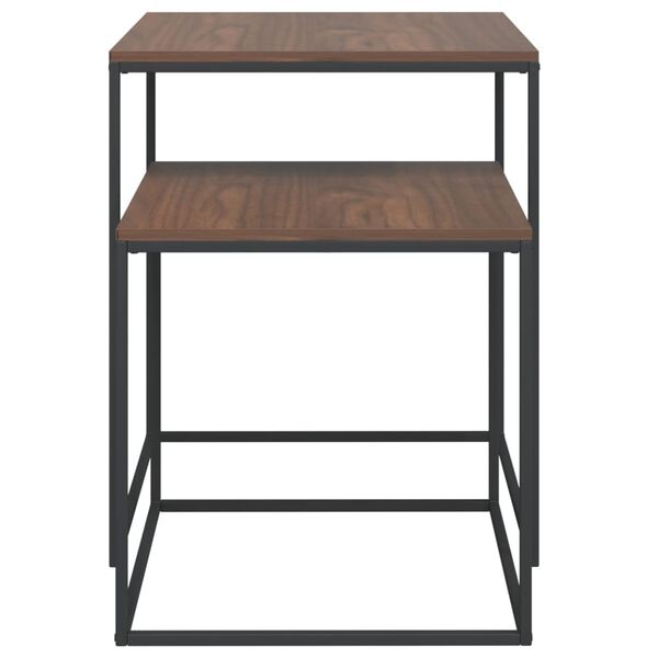 vidaXL Klubska mizica 2 kosa inženirski les in kovina