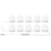 vidaXL Ogledalni luči z LED trakami Bela 4,5 x 4,5 x 4,7 cm Plastika