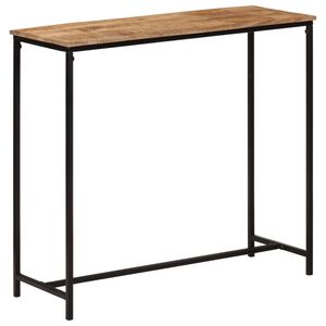 vidaXL Konzolna mizica 80x30x74 cm trden mangov les in železo