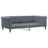 vidaXL Dnevna postelja brez vzmetnice temno siva 90x190 cm žamet