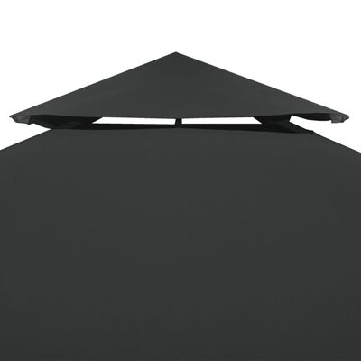 vidaXL Nadomestna streha za paviljon 310 g/m² temno siva 3x3 m