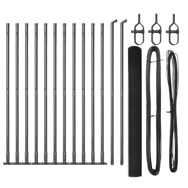 vidaXL Steber ograje. Siva 50 x 1,4 m (19 x 19 mm mreža) Jeklo in PVC