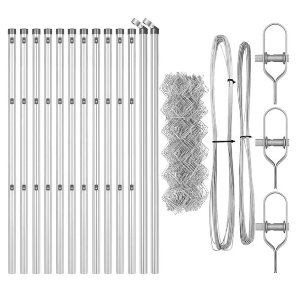 vidaXL Steber ograje. srebrna 25 x 0,4 m (mreža 60 x 60 mm) Jeklo
