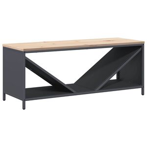 vidaXL Stojalo za drva z lesenim vrhom antracit 100,5x35,5x40 cm