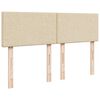 vidaXL Box spring postelja z vzmetnico krem 140x200 cm blago