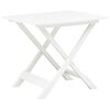 vidaXL Zložljiva vrtna miza bela 79x72x70 cm plastika