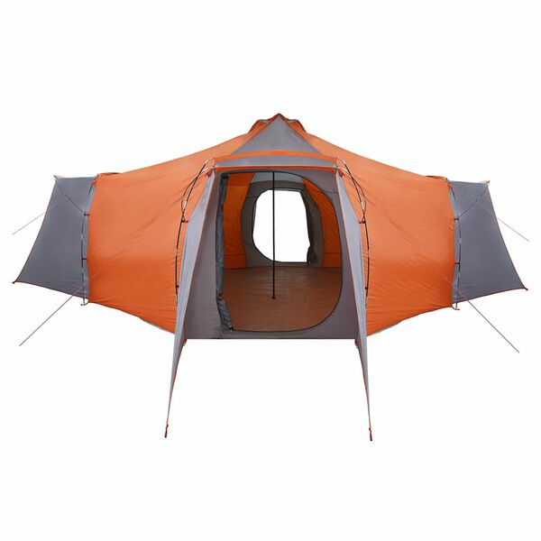 vidaXL Tipi &scaron;otor s streho Siva in oranžna 492 x 492 x 275 cm blago