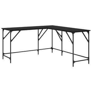 vidaXL Miza Črna Orehovina Inženirski les 149 x 149 x 75 cm