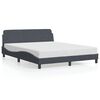 vidaXL Posteljni okvir Dover temno siv 152x203 cm žamet