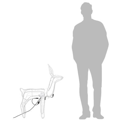 vidaXL Figura severni jelen z gibljivo glavo hladno bel 76x42x87 cm