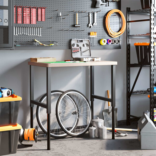 vidaXL Delovna miza 100x60x(73-99,5) cm trdna hrastovina pravokotna