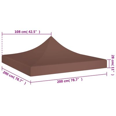 vidaXL Streha za vrtni šotor 2x2 m rjava 270 g/m²