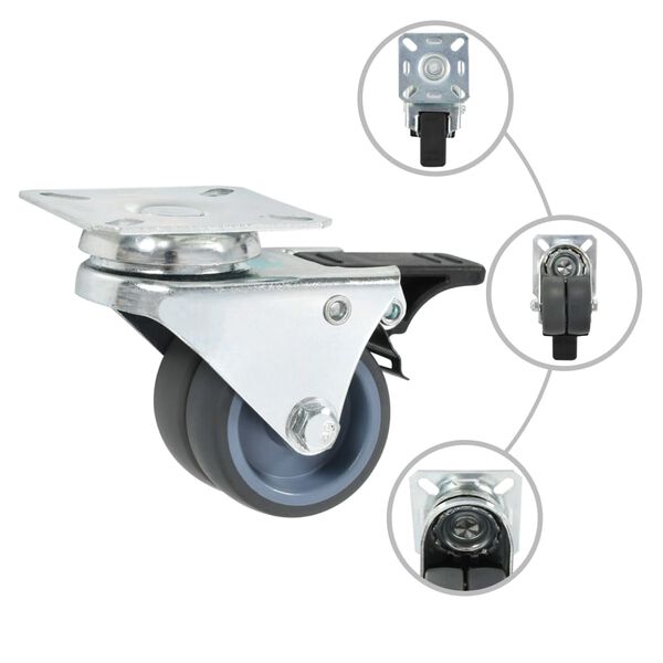 vidaXL Dvojna gibljiva kolesa 4 kosi 50 mm