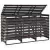 vidaXL Trojna lopa za smetnjake 210x75x121 cm barvana trdna borovina