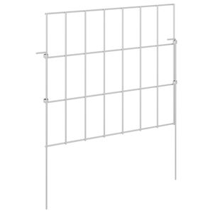 vidaXL Ograja za vrt z žeblji 12 kos 35 x 30 cm Pocinkano jeklo