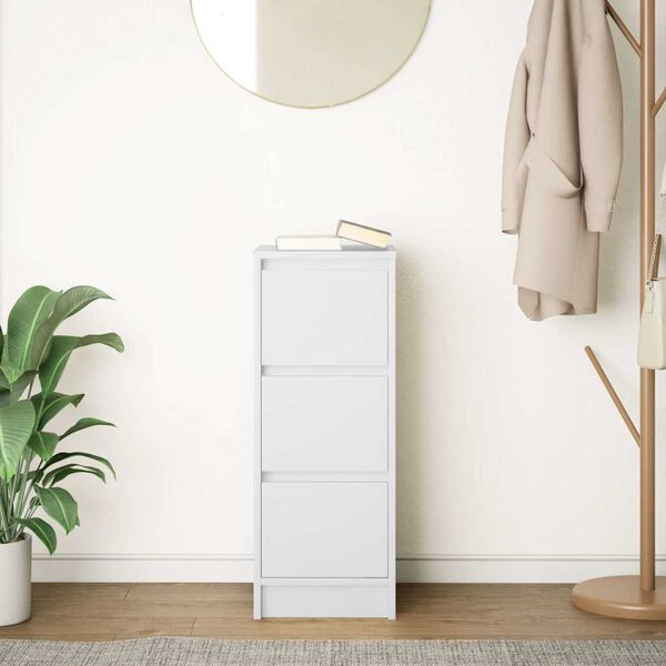 vidaXL Komoda bela 29,5x34x76 cm inženirski les