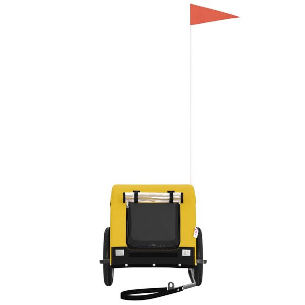 vidaXL Kolesarska prikolica za hišne ljubljenčke rumena in črna