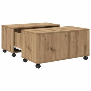 vidaXL Klubska miza Umetni hrast 75 x 75 x 38 cm Inženirski les