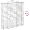 vidaXL Obokana gabion ko&scaron;ara 12 kos 200x50x200/220 cm pocinkano železo
