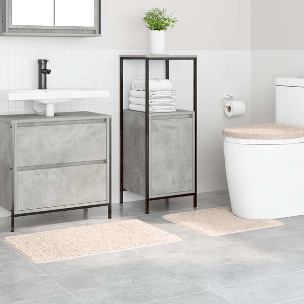 vidaXL Set protidrsnih kopalnih preprog 3 pcs krema PP